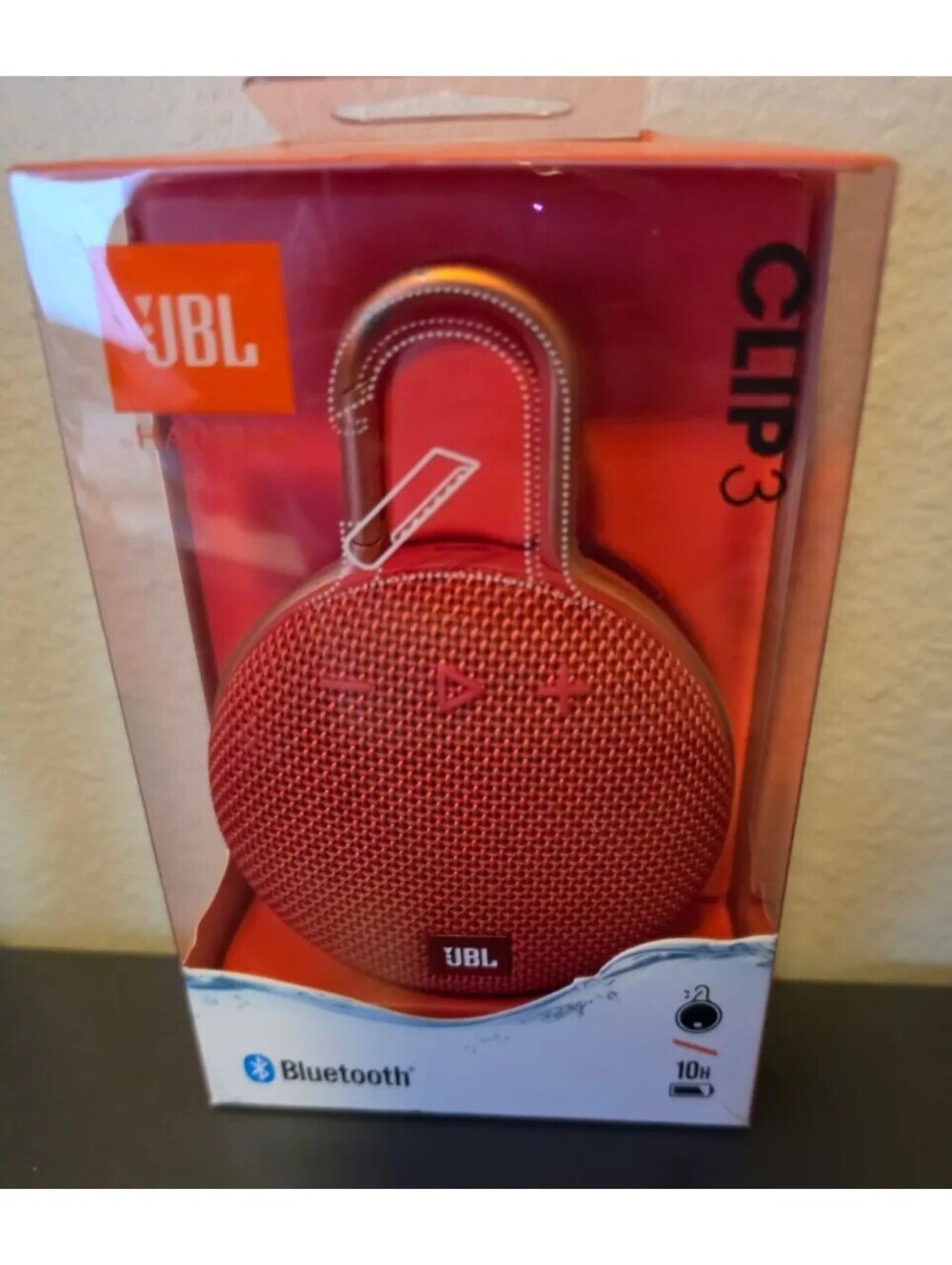 JBL CLIP 3 PORTABLE WATERPROOF BLUETOOTH SPEAKER FIESTA RED
